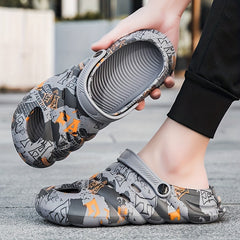 Men's Graphic Clogs Slip on Closed Toe Sandals Soft Sole