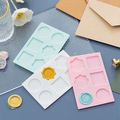 6 in 1 Wax Seal Stamp Mold Silicone Seal Wax Fixer Mold Envelope Card Invitation