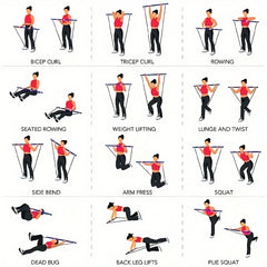 Pilates Stick With Resistance Tension Belt for Home Workout
