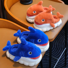 Cartoon Shark Plush House Slippers Girls Anti-skid Slip-ons