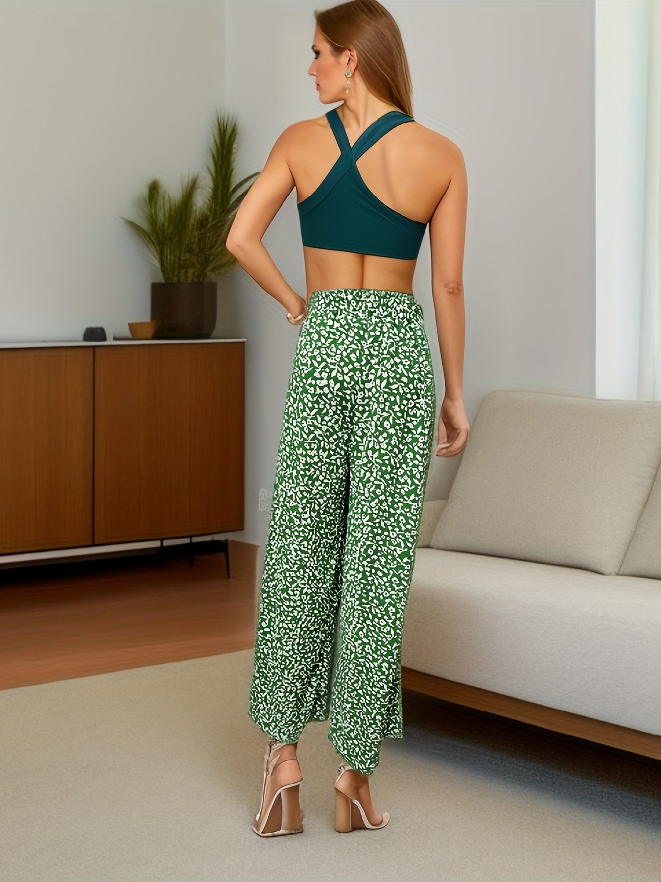 Ditsy Floral Wide Leg Pants for Summer