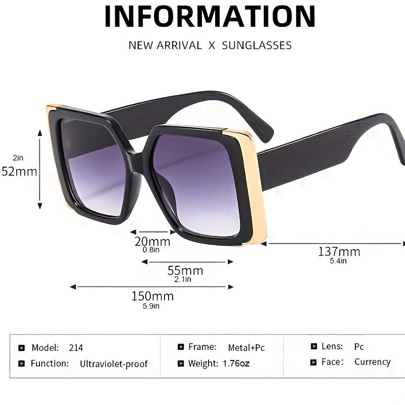 Large Square Sunglasses Tortoiseshell UV400 Sun Shades