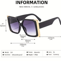 Large Square Sunglasses Tortoiseshell UV400 Sun Shades