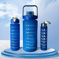 3pcs Portable Motivational Water Bottles with Scale for Outdoor Activities