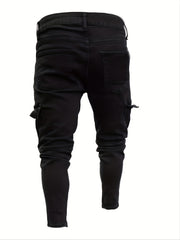 Men's Slim Fit Biker Jeans Casual Street Style Denim Pants