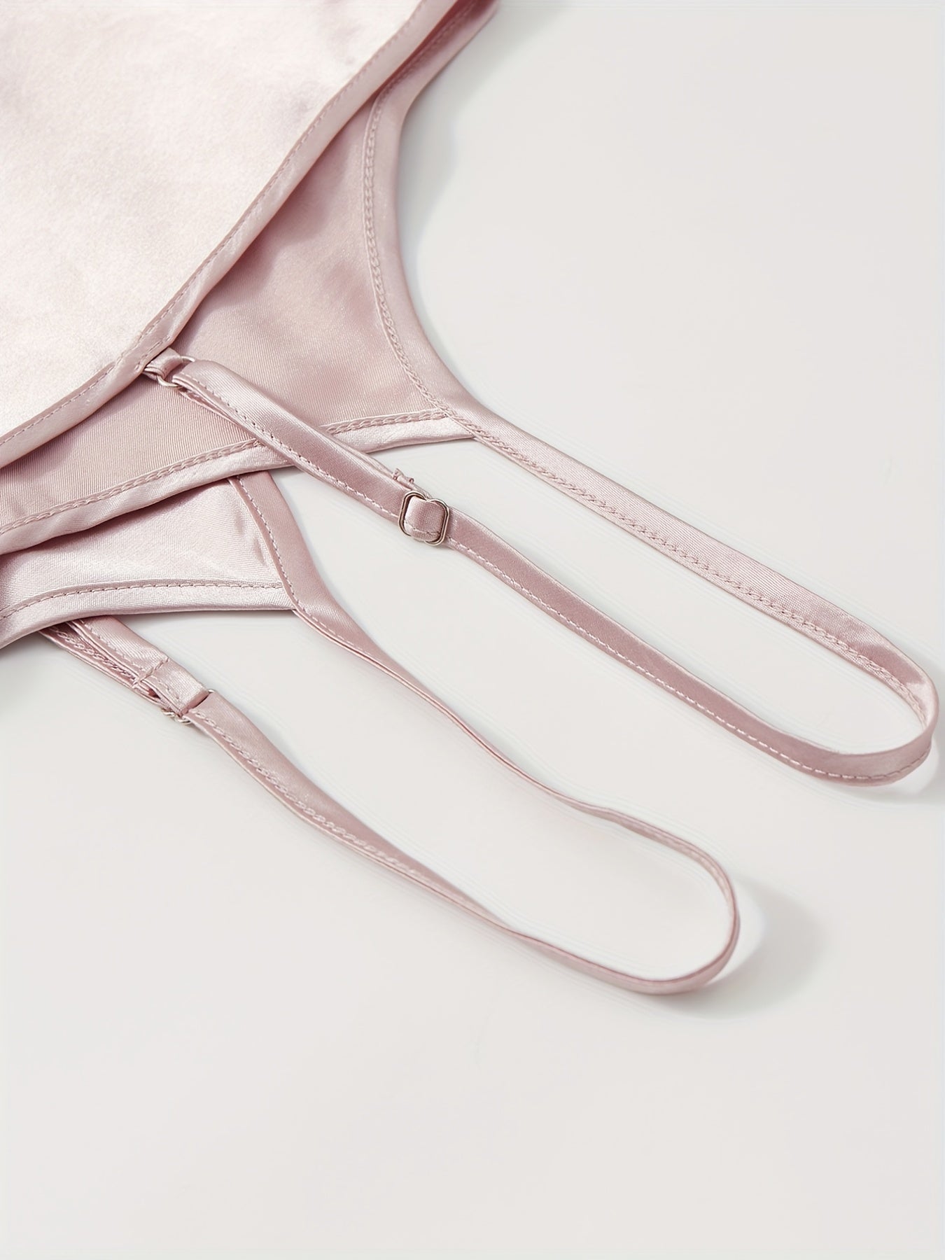 Satin Pajama Set Crew Neck Cami Top & Shorts