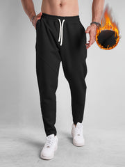 Men's Drawstring Fleece Sweatpants for Autumn Winter