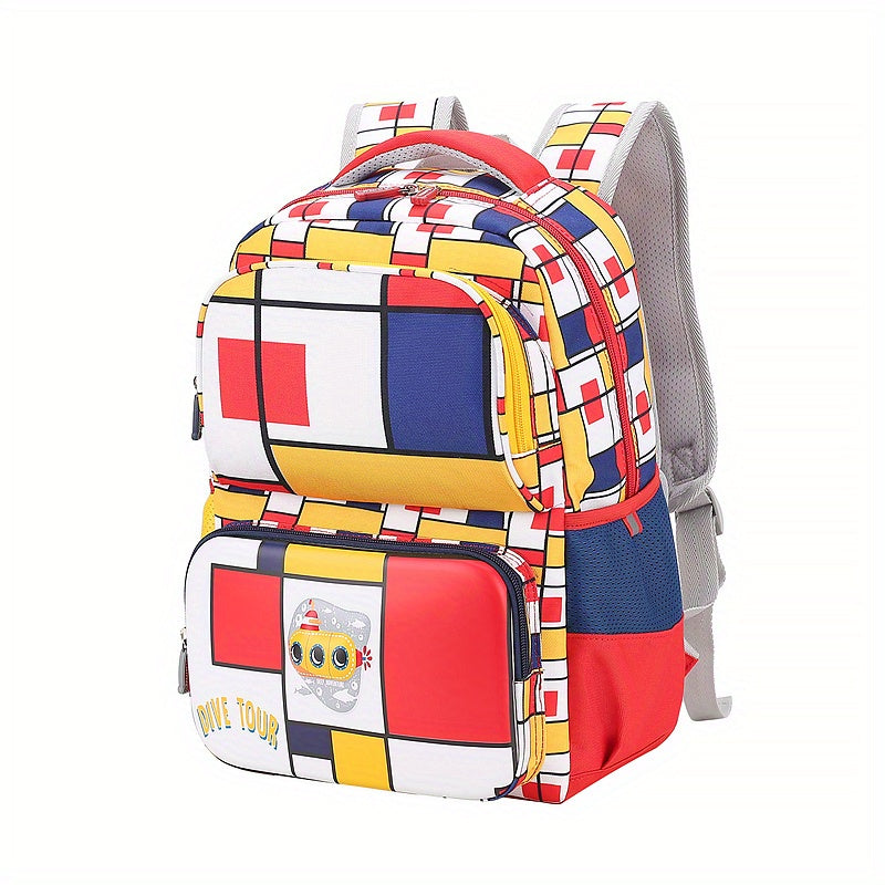 Geometric Pattern Backpack for Kids Ages 3-12