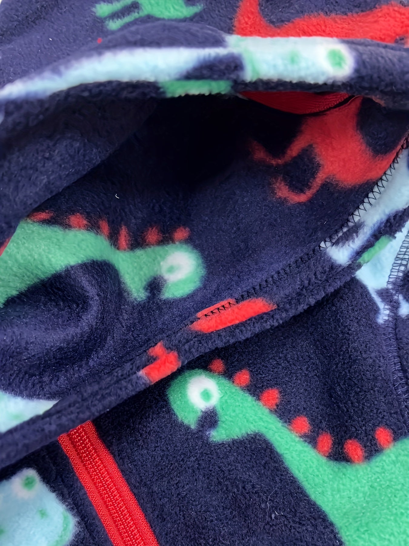 Boys Dino Pattern Fleece Vest Warm Top
