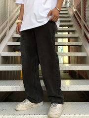 Men's Loose Fit Wide Leg Jeans Casual Denim Pants