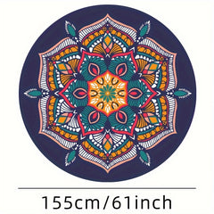 Non-Slip Yoga Mat Large Round Striped Mute Cushion