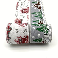 4.57M Merry Christmas Wired Edge Ribbon for Holiday Decor