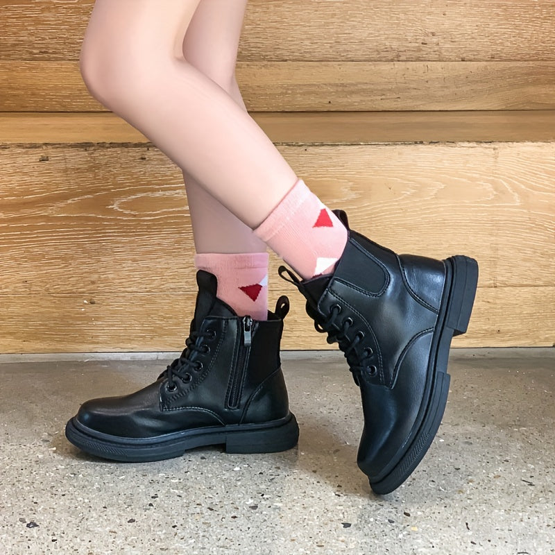 Girls Kids Ankle Boots Comfortable Non Slip Zipper Indoor Outdoor Autumn Winter
