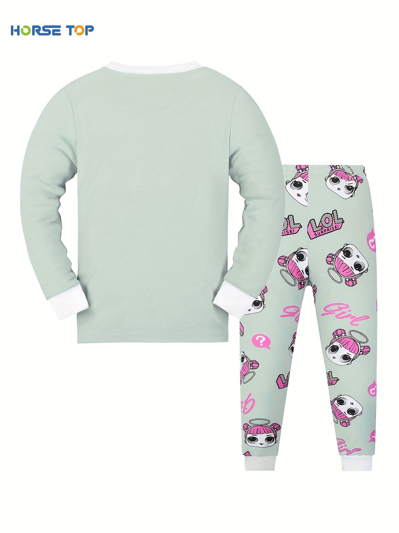 Girl's 2pcs Pajama Set Long Sleeve Top & Pants Loungewear Comfy PJ Set