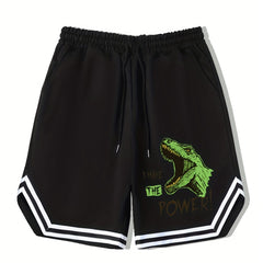 Dinosaur Graphic Basketball Shorts for Men