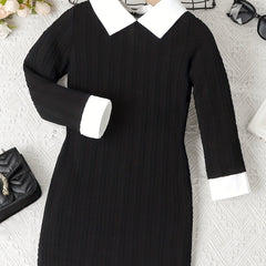 Girls Light Stretch Fit Long Sleeve Dress