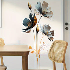 2pcs 3D Flower Wall Stickers Living Room Pvc Self-adhesive 23.6 x 11.8 inch