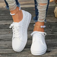 Women's Hollow Out Lace-up Sports Shoes Comfortable Leisure Style