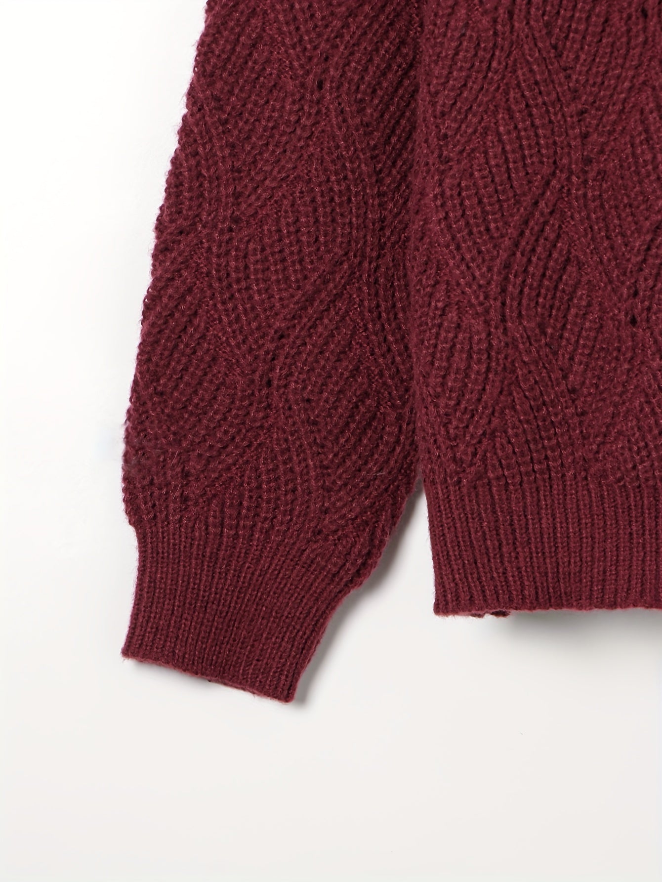 Solid Jacquard High Neck Jumper