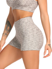 3Pack High Stretch Honeycomb Yoga Shorts for Women Butt Lifting