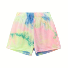 Toddler Girls Tie Dye High Waist Shorts Casual Pants for Kids