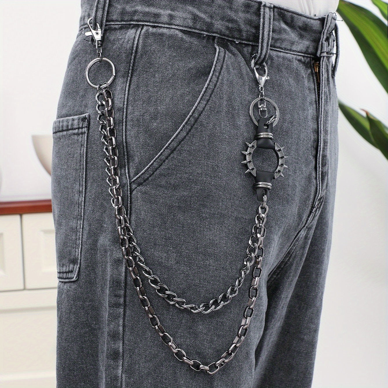 Retro Metal Punk Rock Hip Hop Chain Keychain Men