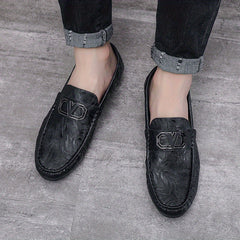 Men's Letter Decor Loafer Shoes Non-slip Driving Moccasins