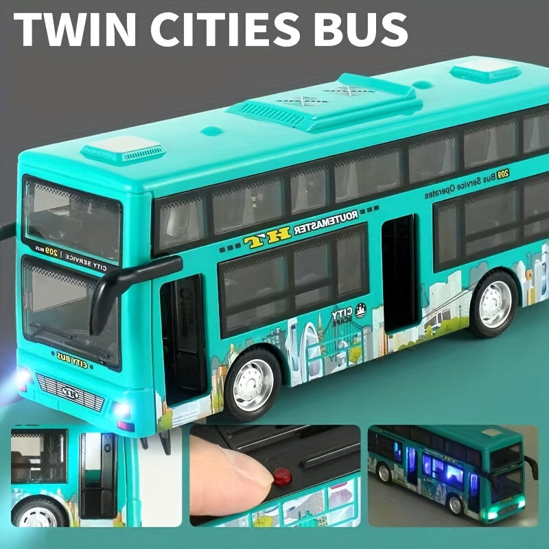 Inertia Toy Car Double Decker Bus Model Sound And Light