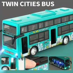 Inertia Toy Car Double Decker Bus Model Sound And Light