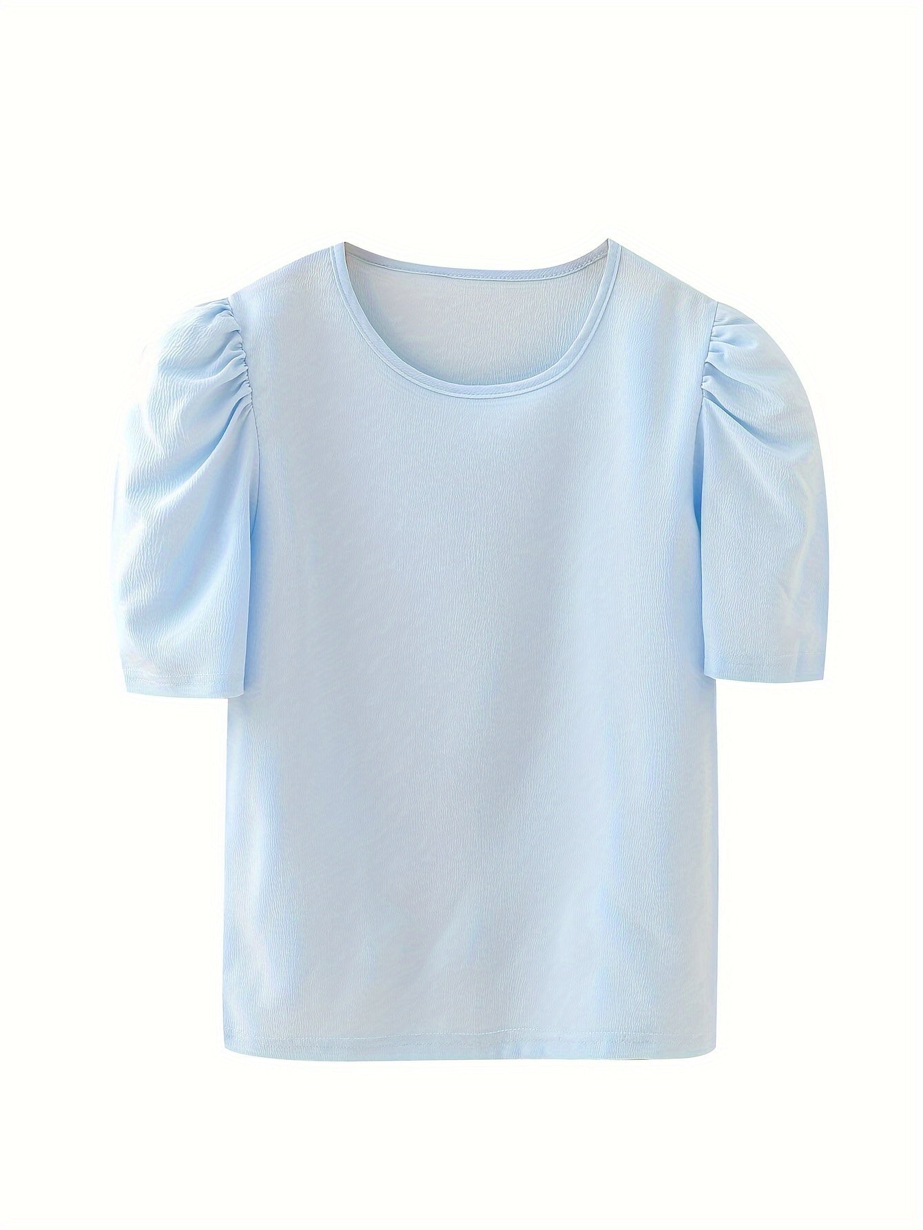 Versatile Puff Short Sleeve T shirt Girls Solid Tees Summer Clothes Party Gift