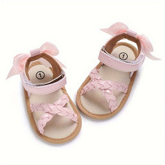 Bowknot Open Toe Baby Sandals Lightweight Anti Slip