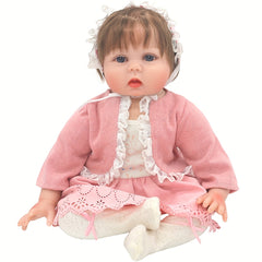 Peach Pink Doll Outfit for 18" Reborn Dolls - Lace Skirt Set