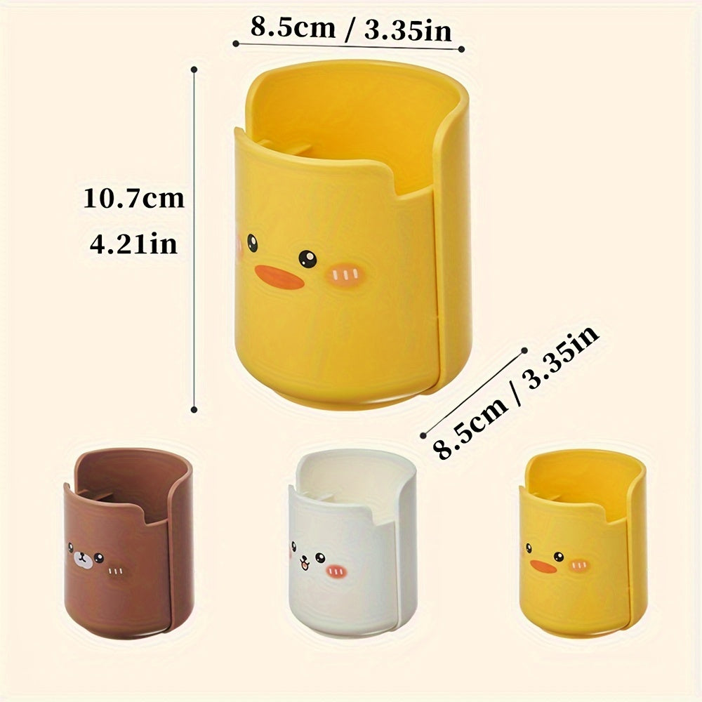 Animal Pattern Pen Holder Desktop Storage Bin Makeup Brush Pencils Container