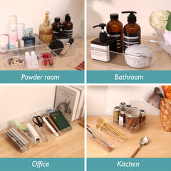 39Pcs Clear Drawer Organizer Set Plastic Trays Bathroom Dresser Storage Bins