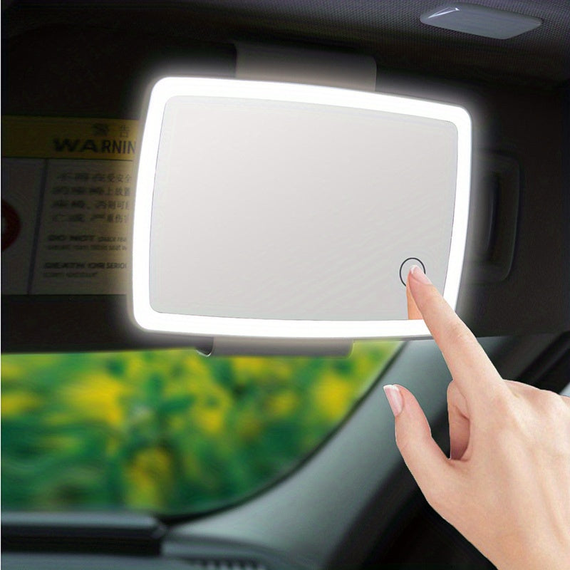 Car Visor Mirror Rechargeable With 3 Light Modes & LED Touchscreen