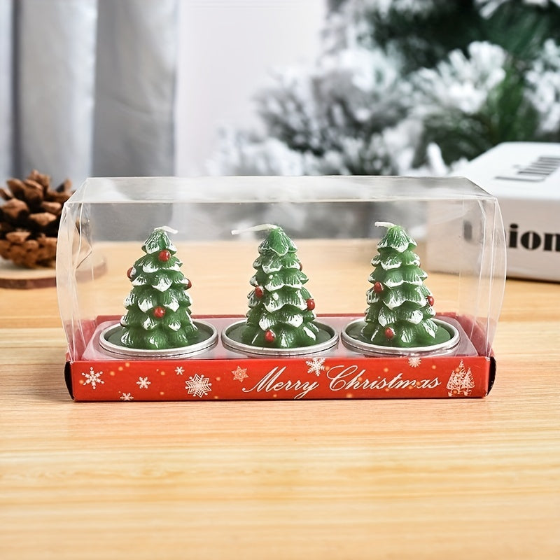 3pcs Christmas Craft Candle Set Paint Decorate Xmas