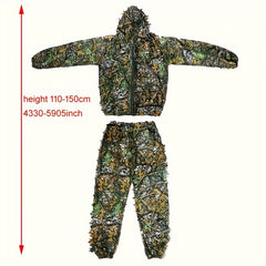 3D Leafy Camouflage Ghillie Suit For Height 110