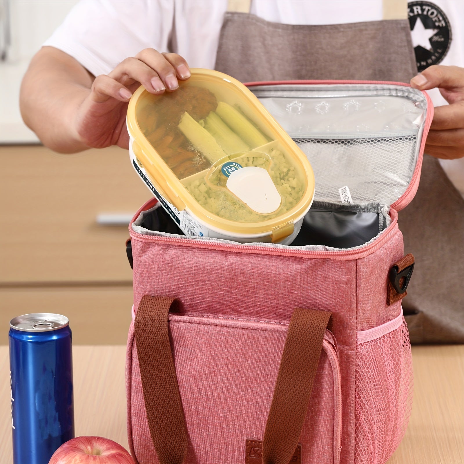 Insulated Double Layer Lunch Bag for Outdoor School Student