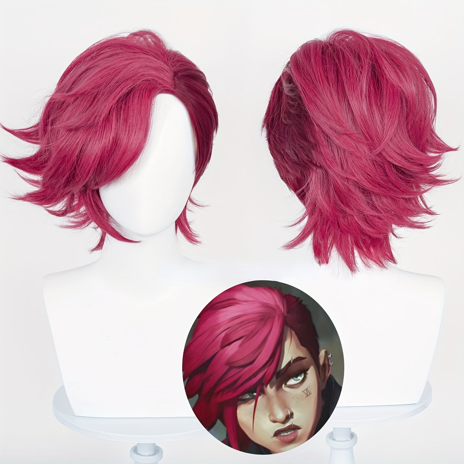 Men's Anime Wine Red Wig