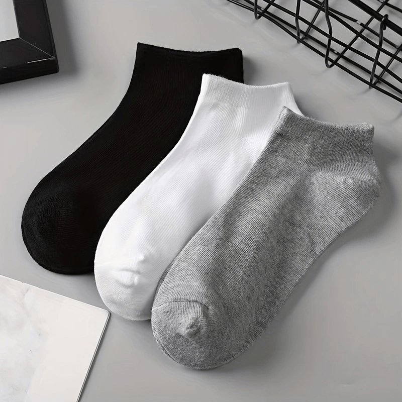 10 Pairs Solid Sports Ankle Socks Women's Stockings