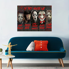 Halloween Clown Canvas Painting Frameless Decorative Wall Art Pictures