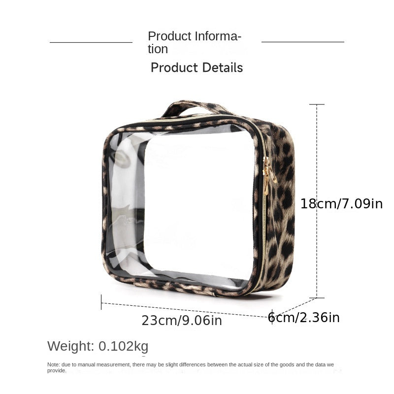 Leopard Print Toiletry Bag Travel Organizer Water-Resistant Makeup Cosmetic Bag