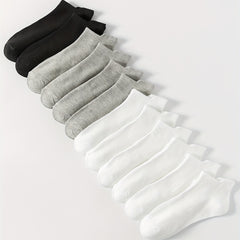 12 Pairs Solid Socks Casual Comfy All-match Women's Stockings