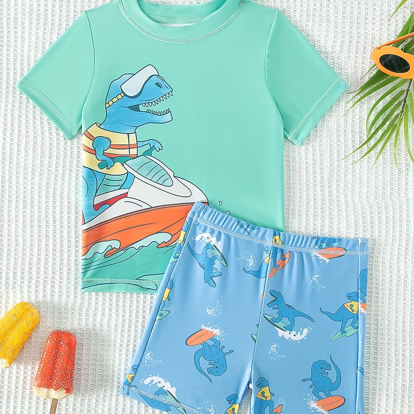 Children's Cartoon T-Shirt & Shorts Set