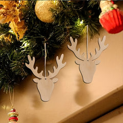 10pcs Wooden Christmas Ornaments Natural Wood Slices Hanging Ornaments