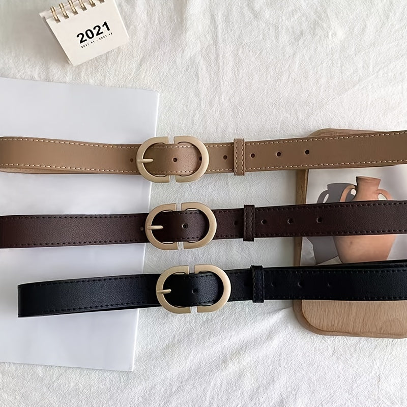 Women's Pu Leather Waist Belt with Buckle