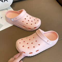Women's Platform Clogs Hollow Out Non Slip Slide Shoes