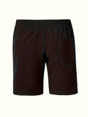 Men's Loose Solid Shorts With Pockets Active Breathable Drawstring Shorts