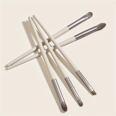 5pcs Eye Blender Brush Kit Gray Synthetic Soft Bristle Wooden Handle