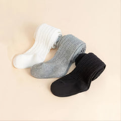 Baby Girls Thick Knit Leggings Socks Solid Cotton Pantyhose